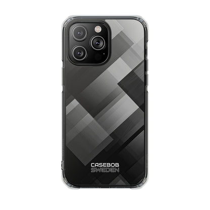 Grayscale Geometric Layers iPhone 14 - Impact Clear+