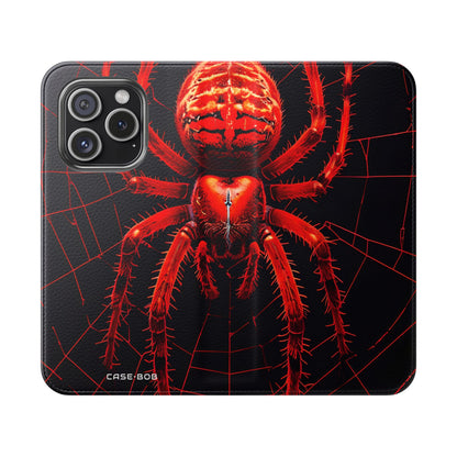 Crimson Spiderweb - iPhone 15 Pro Case - Wallet