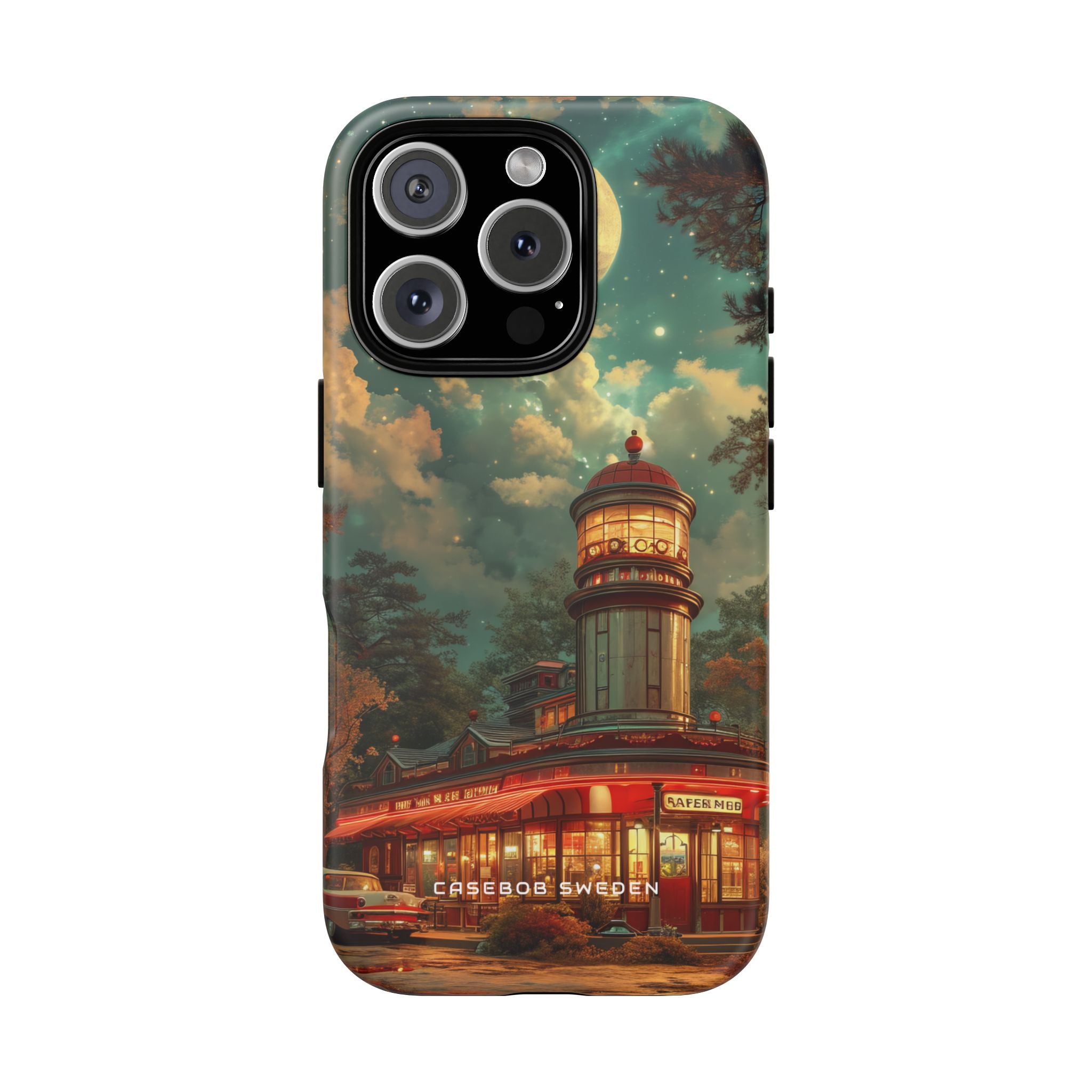 Vintage Moonlit Diner Fantasy iPhone 16 - Tough Phone Case