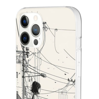 Urban Solitude Sketch | Flexible Phone Case for iPhone