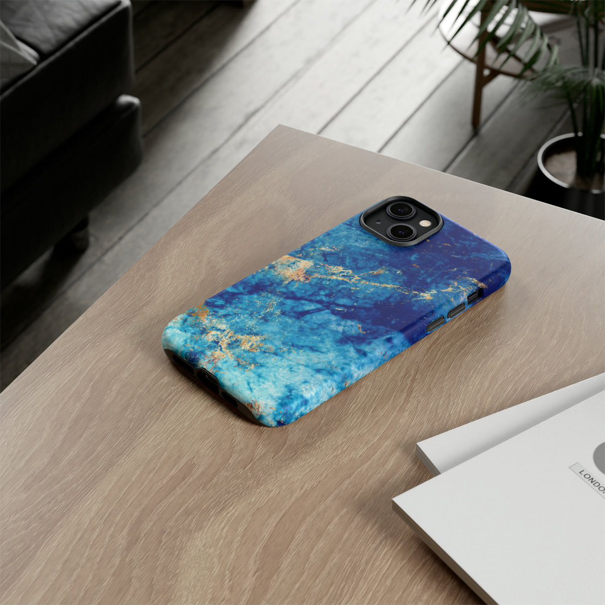 Blue Marble Background - Protective Phone Case