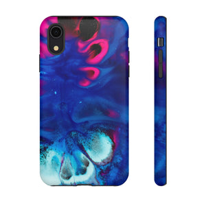 Bright Dark Blue Ink Art iPhone Case (Protective) iPhone XR Matte Phone Case