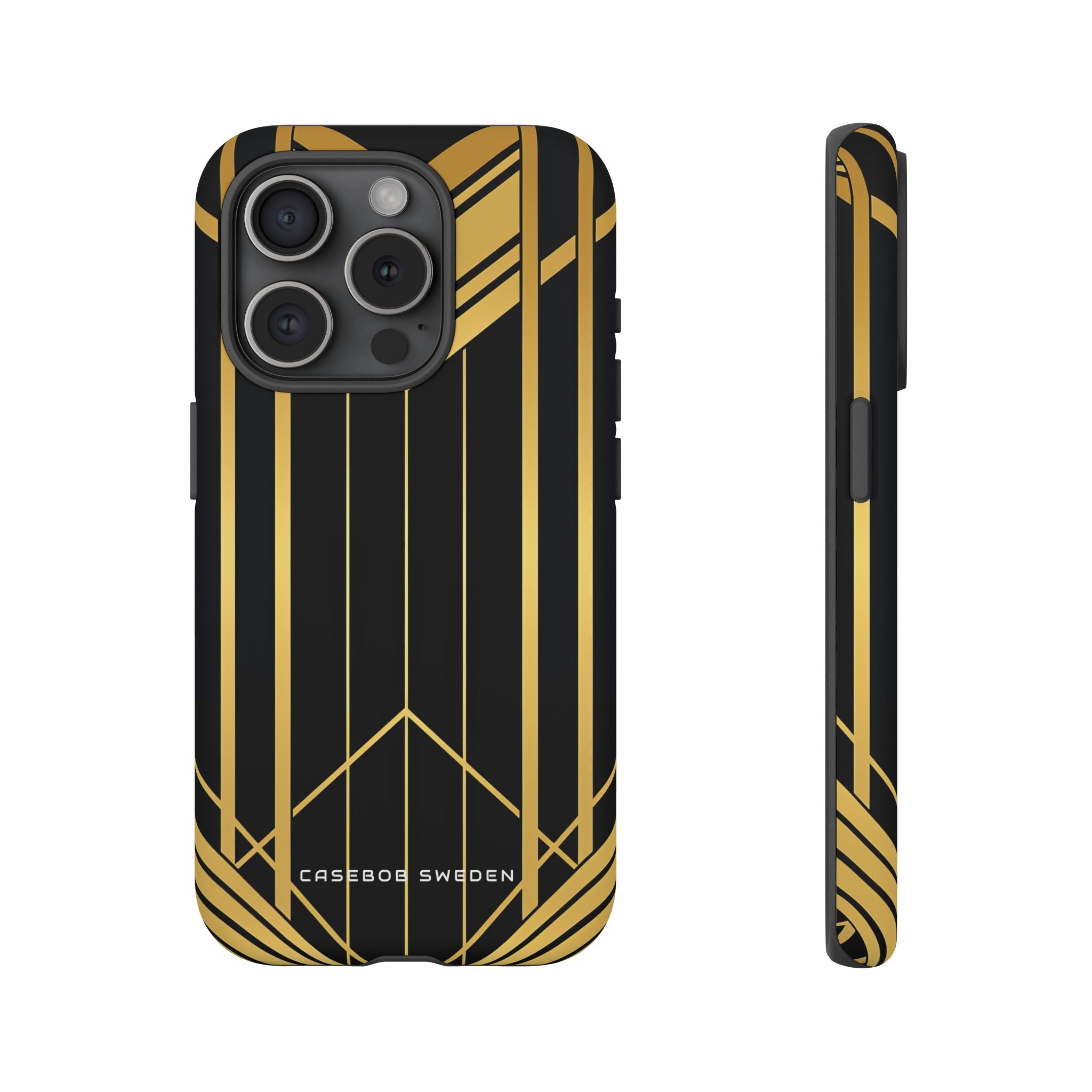 "Golden Art Deco Symmetry in Geometric Elegance" iPhone 15 - Tough Phone Case