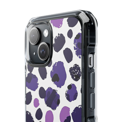 Purple Inkblots iPhone 15 - Clear Impact Phone Case