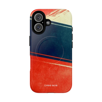 Blue Diagonal Motion iPhone 16 Case - Tough+