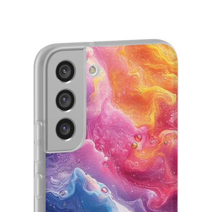 Abstract Blue Pink Waves - Flexi Samsung S22 Phone Case