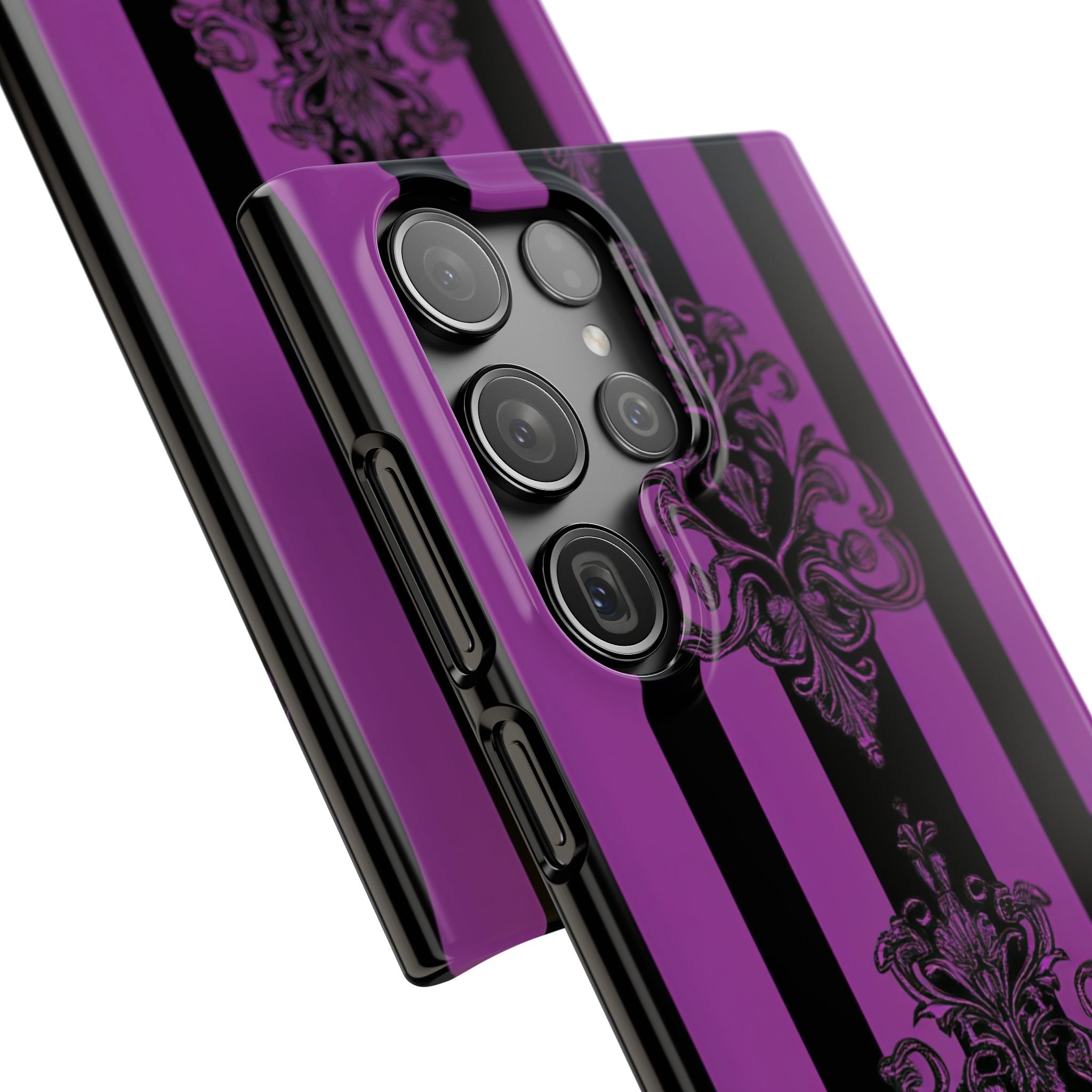 Gothic Elegance with Vertical Stripes and Ornamental Motifs Samsung S23 - Slim Phone Case