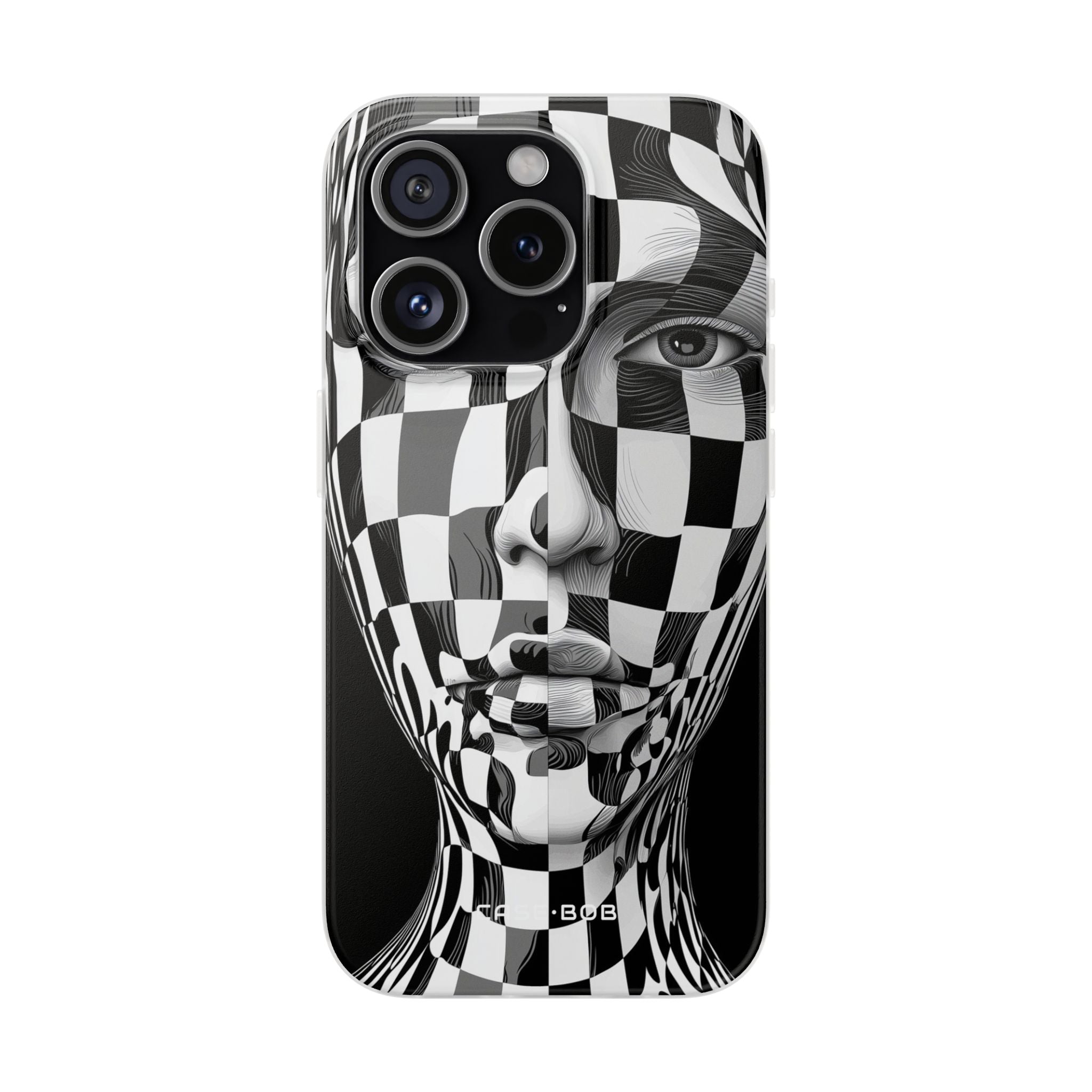 Checkered Face iPhone 15 Pro Case - Soft