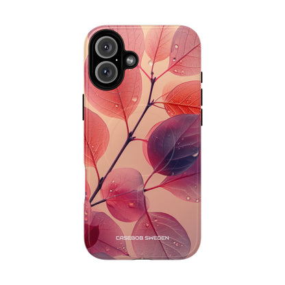 Pink Serenity Leaf Design - Tough + MagSafe® iPhone 16 Phone Case