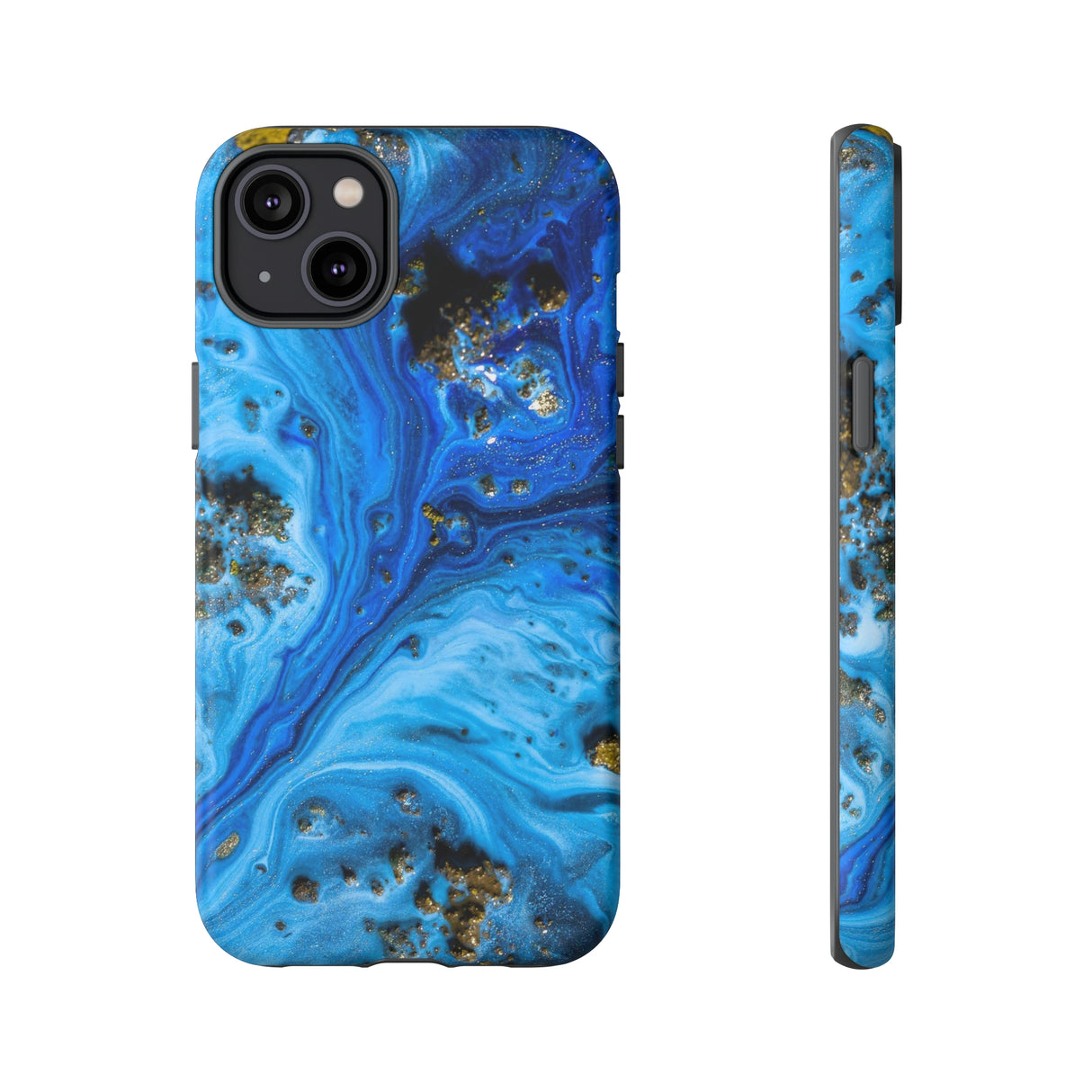 Blue Ice Melt Ink Art iPhone Case (Protective) iPhone 14 Plus Matte Phone Case