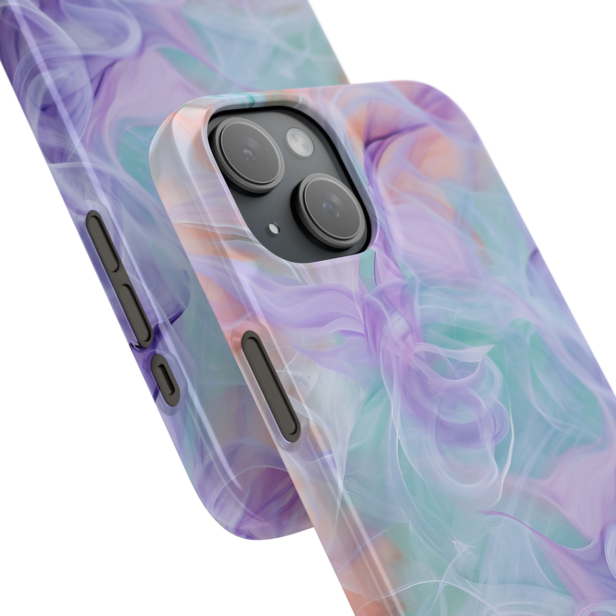 Purple Peach Whirl - Slim iPhone 15 Phone Case