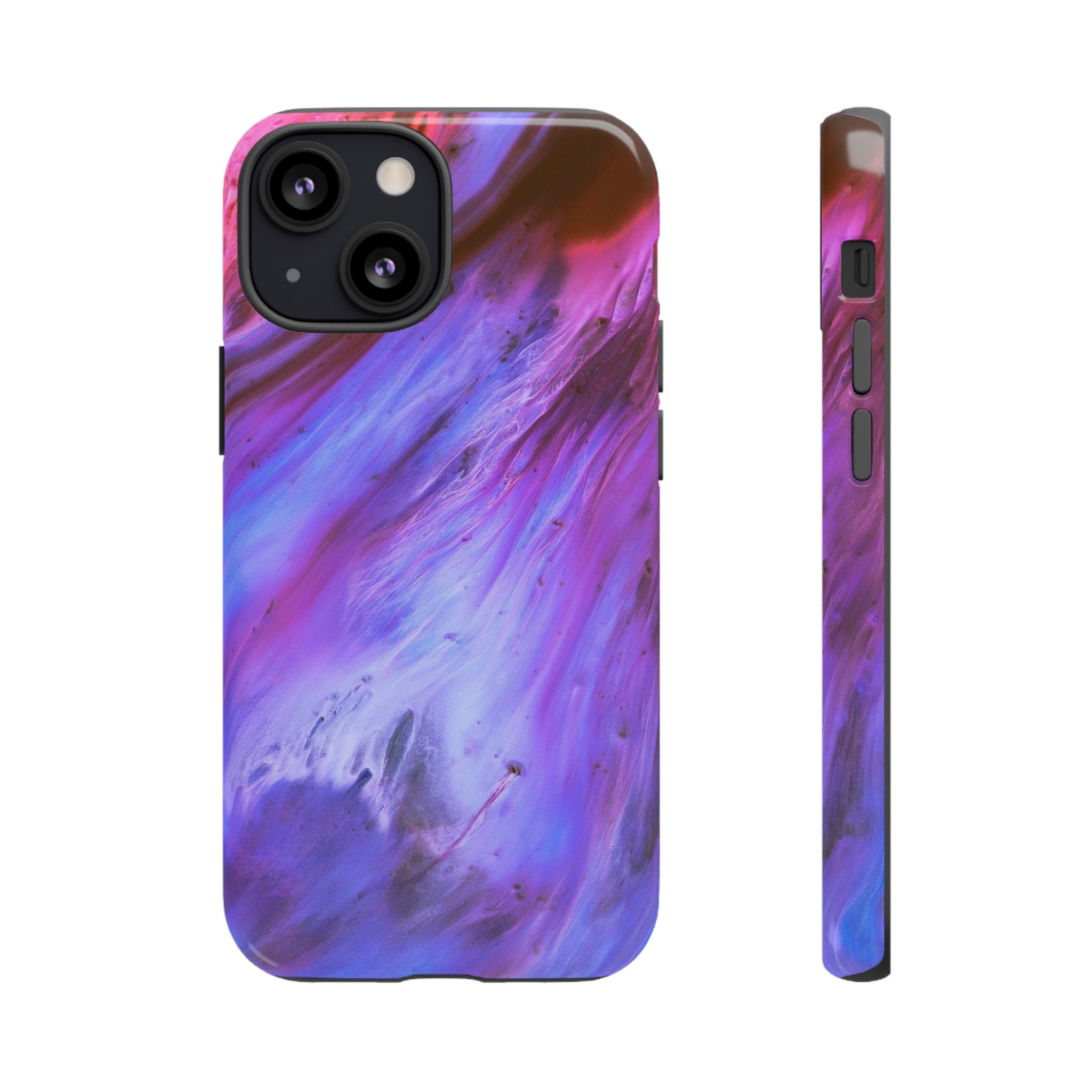 Purple Cosmos Ink Art iPhone Case (Protective) iPhone 13 Mini Glossy Phone Case