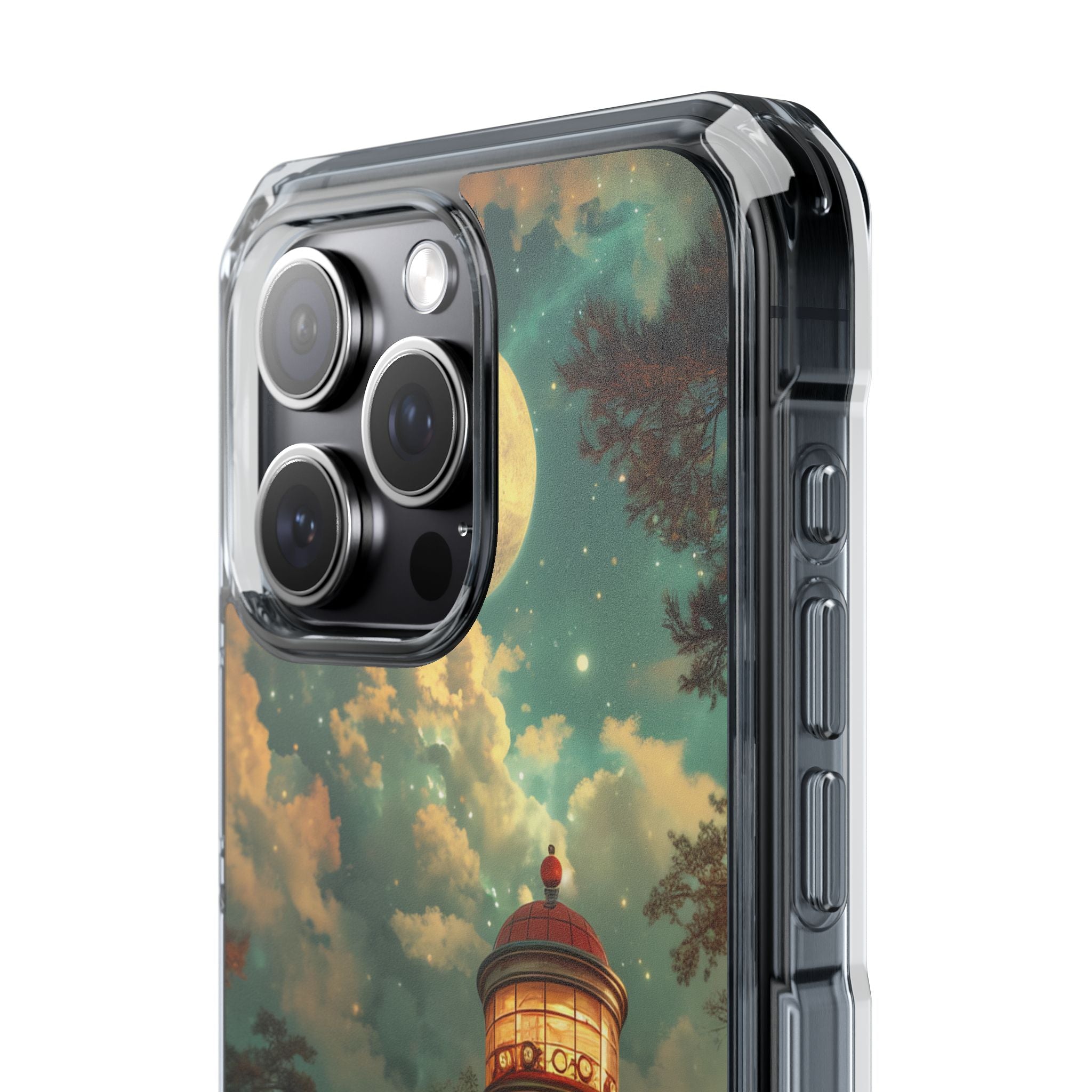 Vintage Moonlit Diner Fantasy iPhone 15 - Clear Impact Phone Case