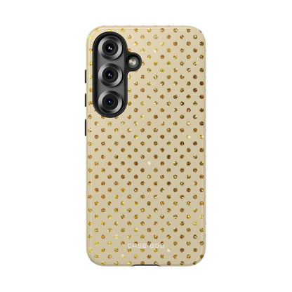 Gold Sparkle Grid Samsung S25 Case - Tough