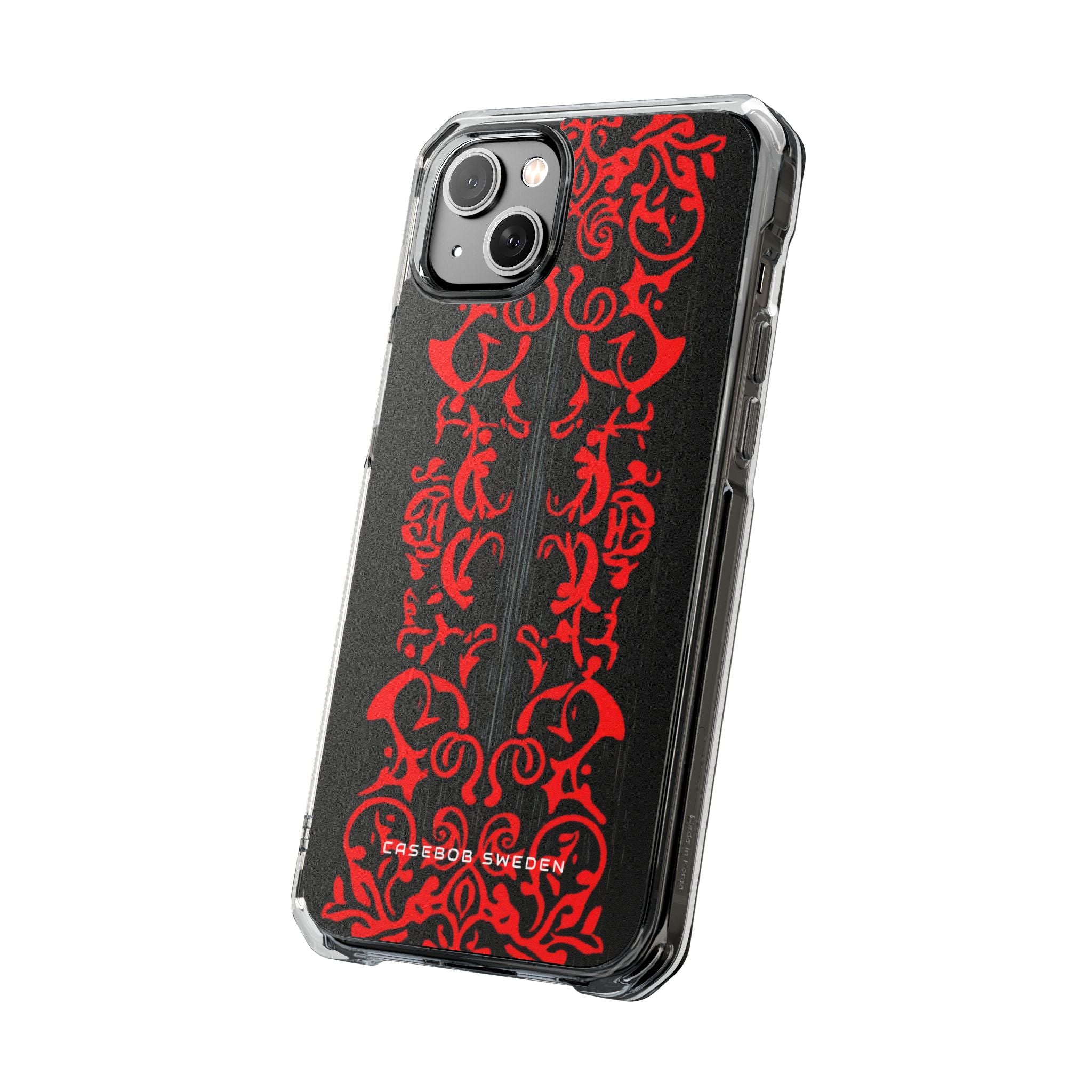 Gothic Crimson Symmetry iPhone 14 - Clear Impact Phone Case