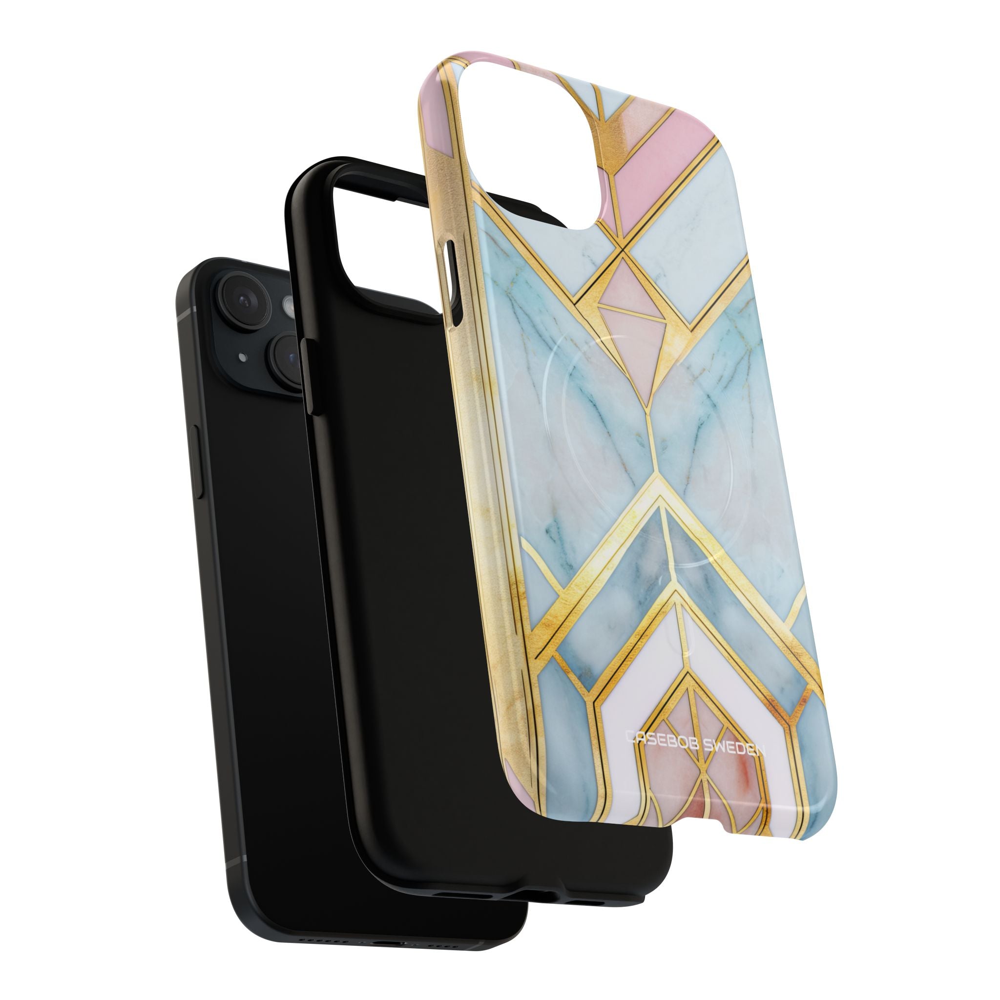 Gold Pink Art Deco - Tough + MagSafe® iPhone 15 Phone Case