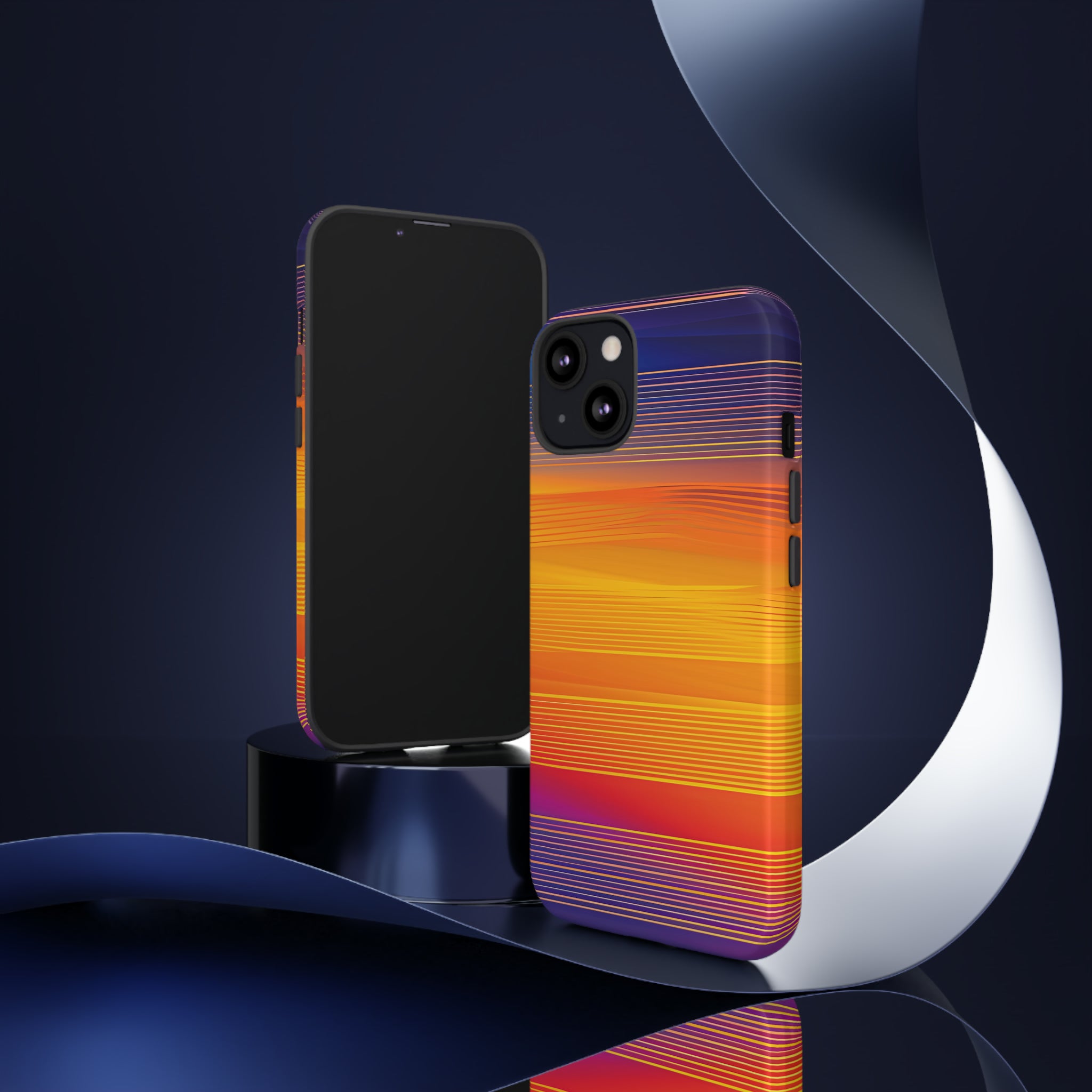 Orange Fusion: Data Artistry - Protective Phone Case