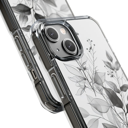 Veined Leaves Gray iPhone 14 Case - Impact
