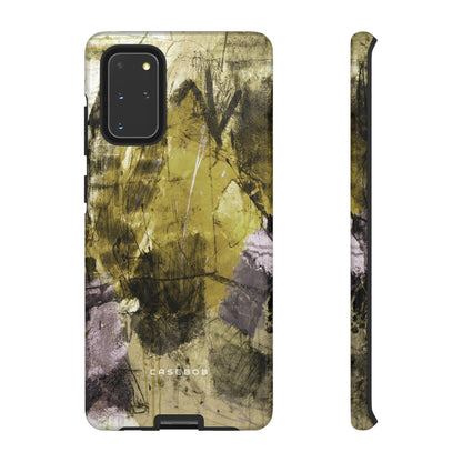 Yellow Grunge Art Phone Case - Protective Phone Case