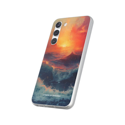 Ocean Sunset Waves - Flexi Samsung S23 Phone Case