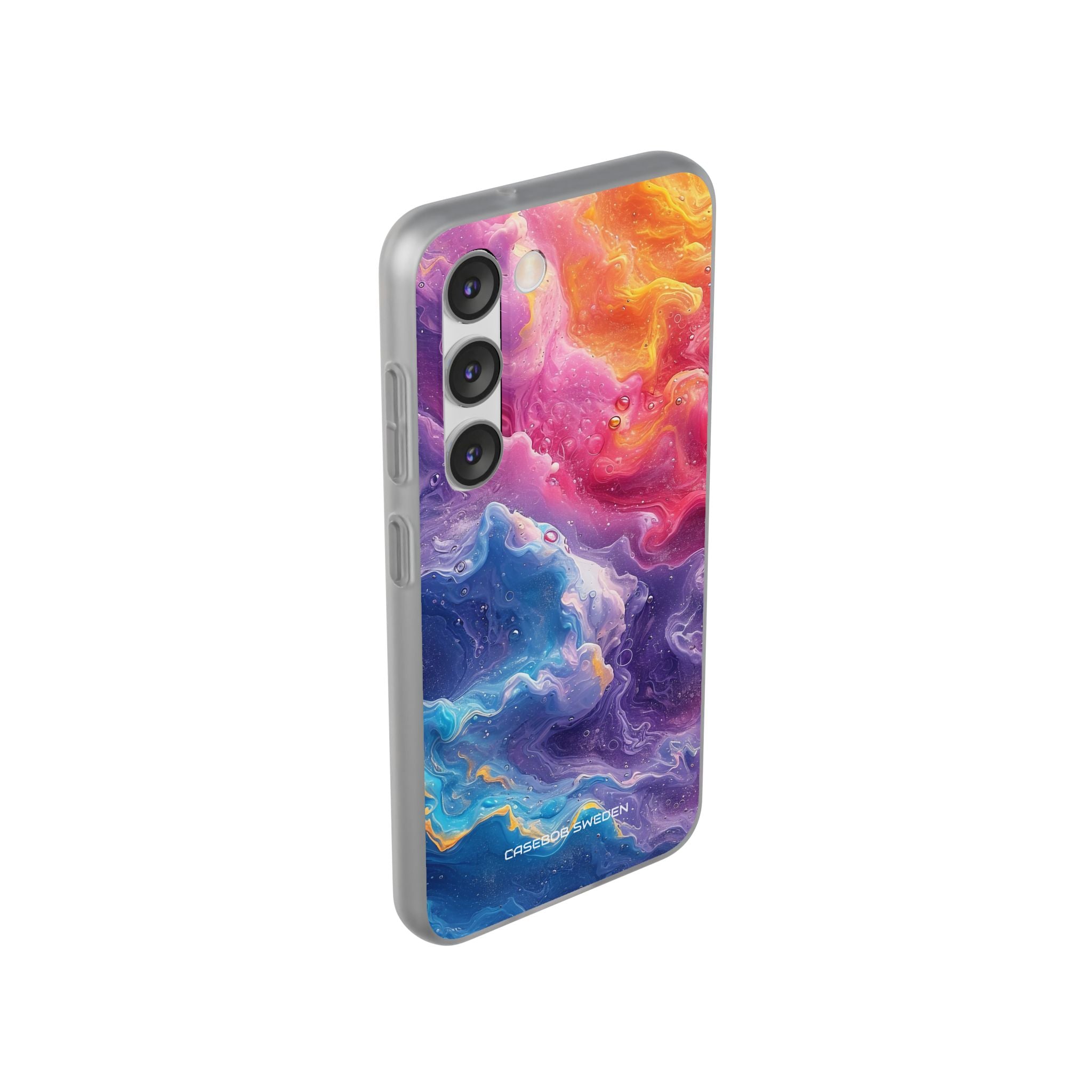 Abstract Blue Pink Waves - Flexi Samsung S23 Phone Case