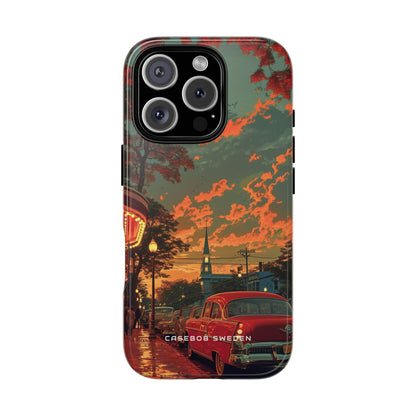 Mid-Century Nostalgia Streetscape iPhone 16 - Tough Phone Case