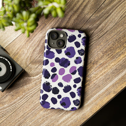 Purple Dots Abstract Minimal Case - Protective Phone Case