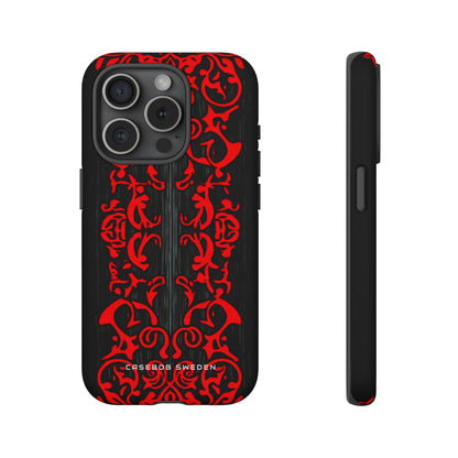 Gothic Crimson Symmetry iPhone 15 - Tough Phone Case