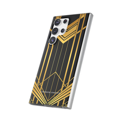 "Golden Art Deco Symmetry in Geometric Elegance" Samsung S23 - Flexi Phone Case