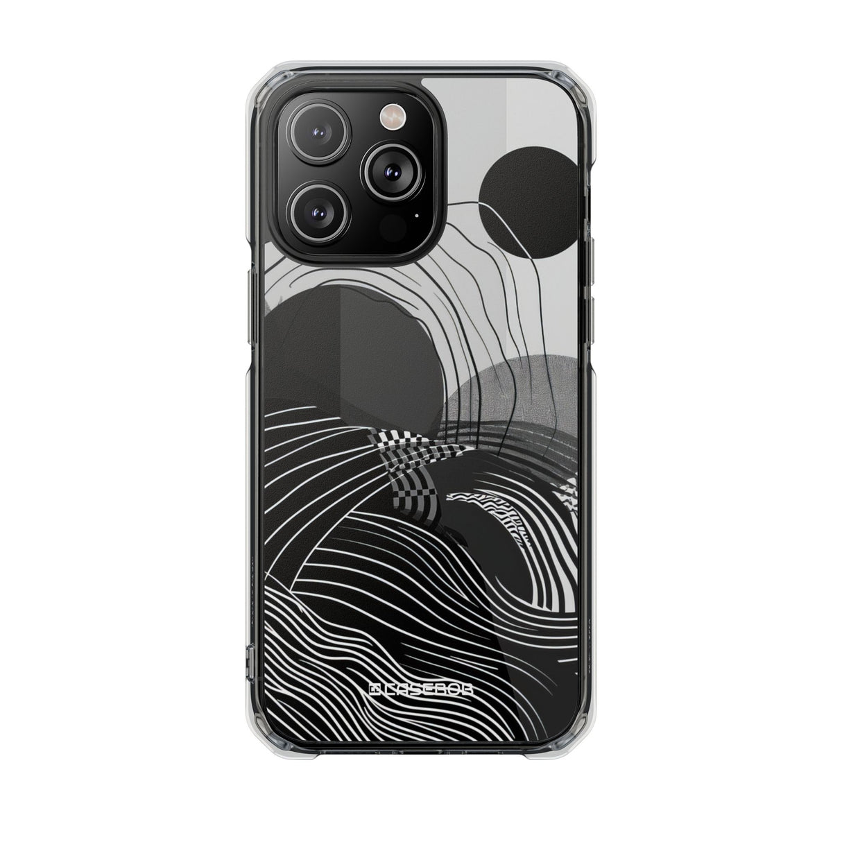 Monochrome Dynamics - Phone Case for iPhone (Clear Impact - Magnetic)