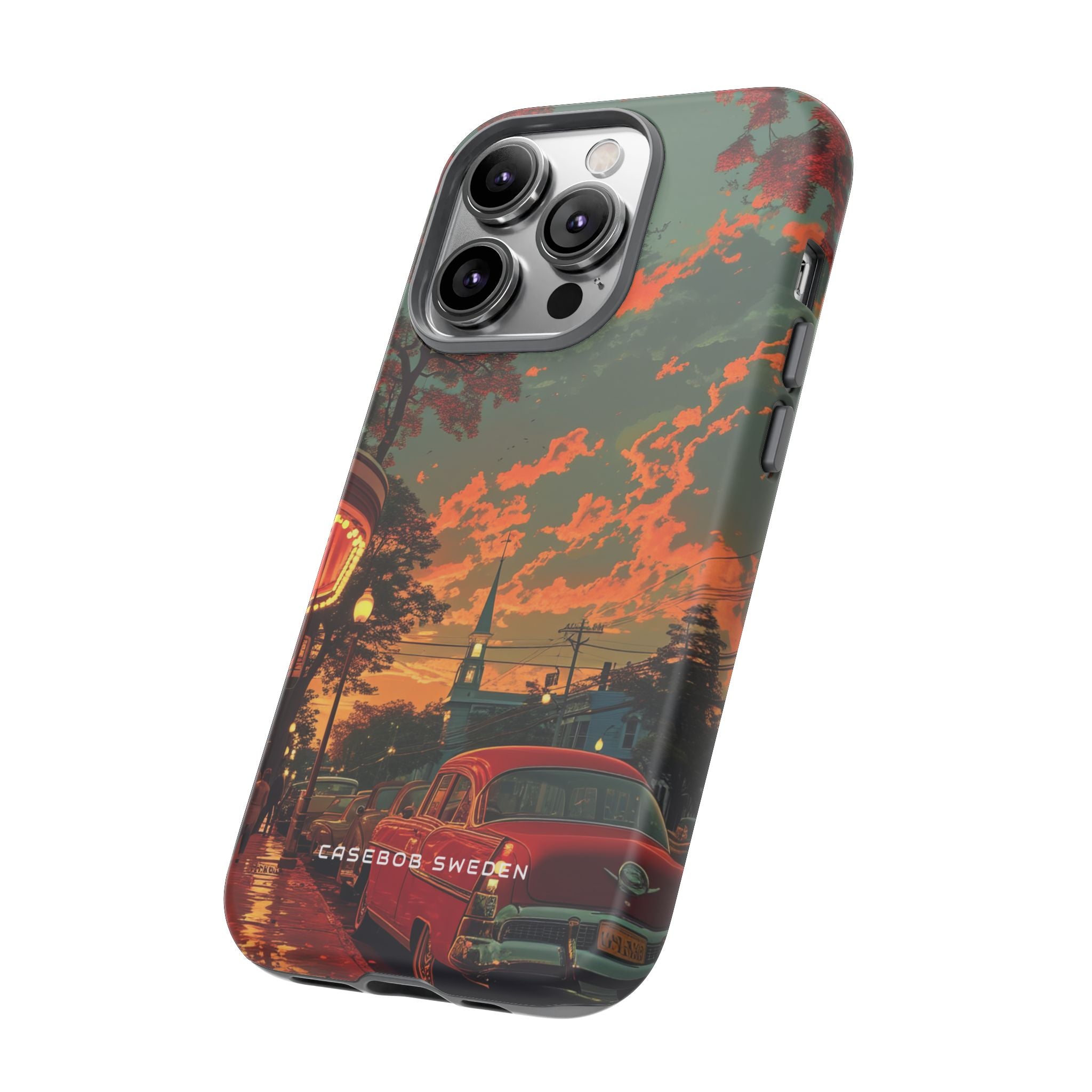 Mid-Century Nostalgia Streetscape iPhone 14 - Tough Phone Case