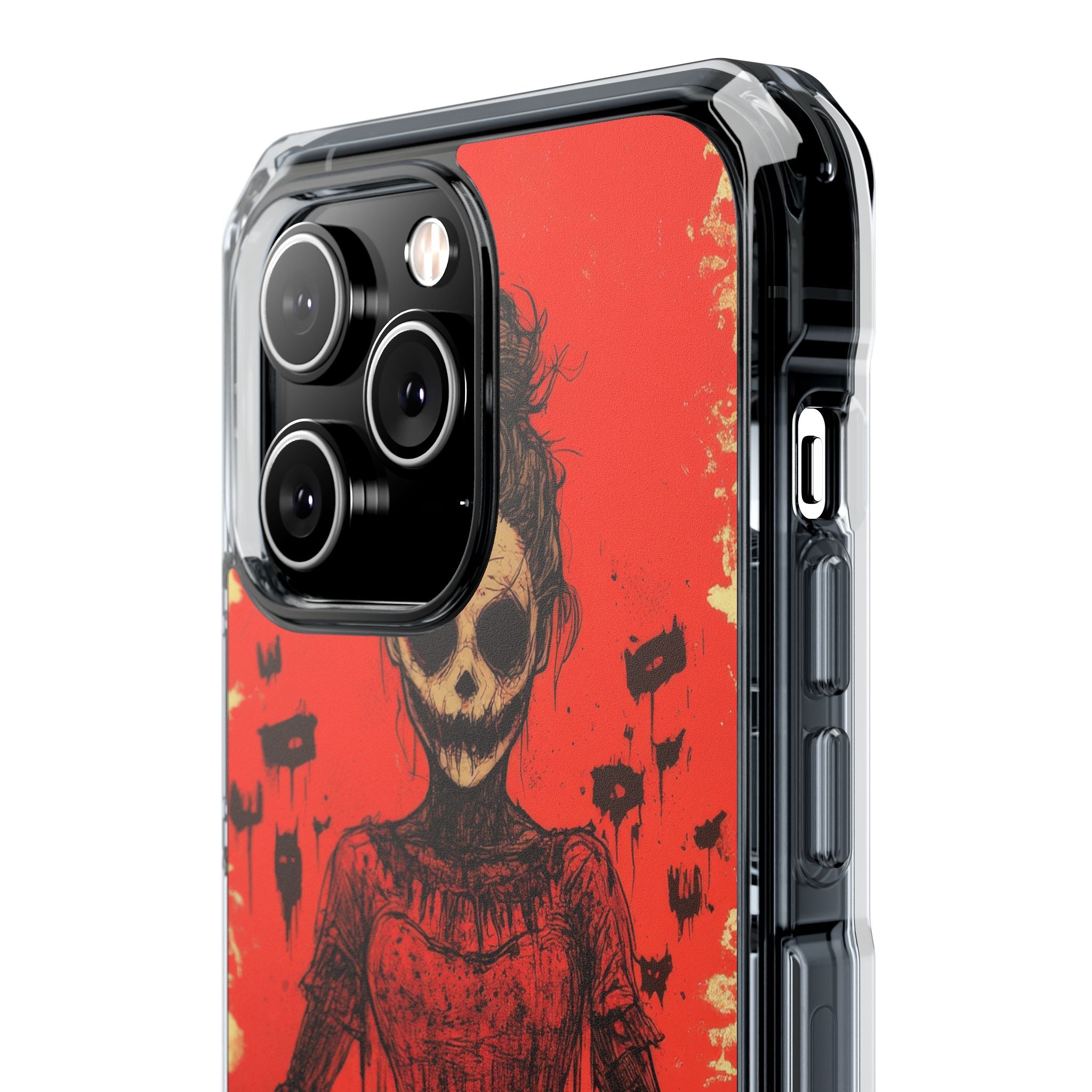 Haunting Scarlet Descent iPhone 14 - Clear Impact Phone Case