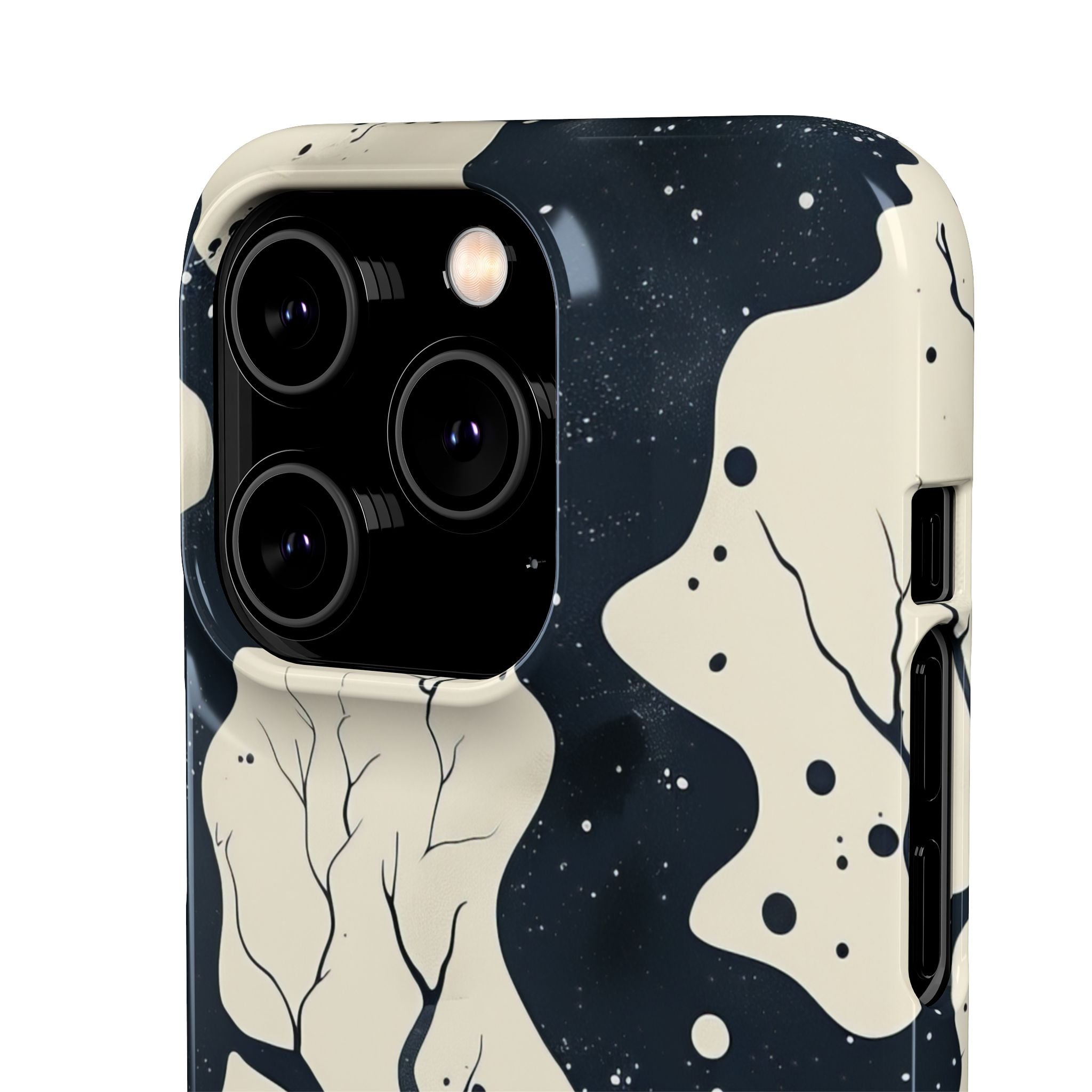 Organic Fluid Silhouettes with Cosmic Depth iPhone 14 - Slim Phone Case