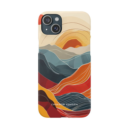 Harmonic Flow of Lines and Color iPhone 15 - Slim Phone Case