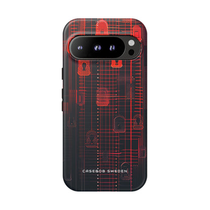 Cyber Gradient Locks Google Pixel 9 - Tough Phone Case