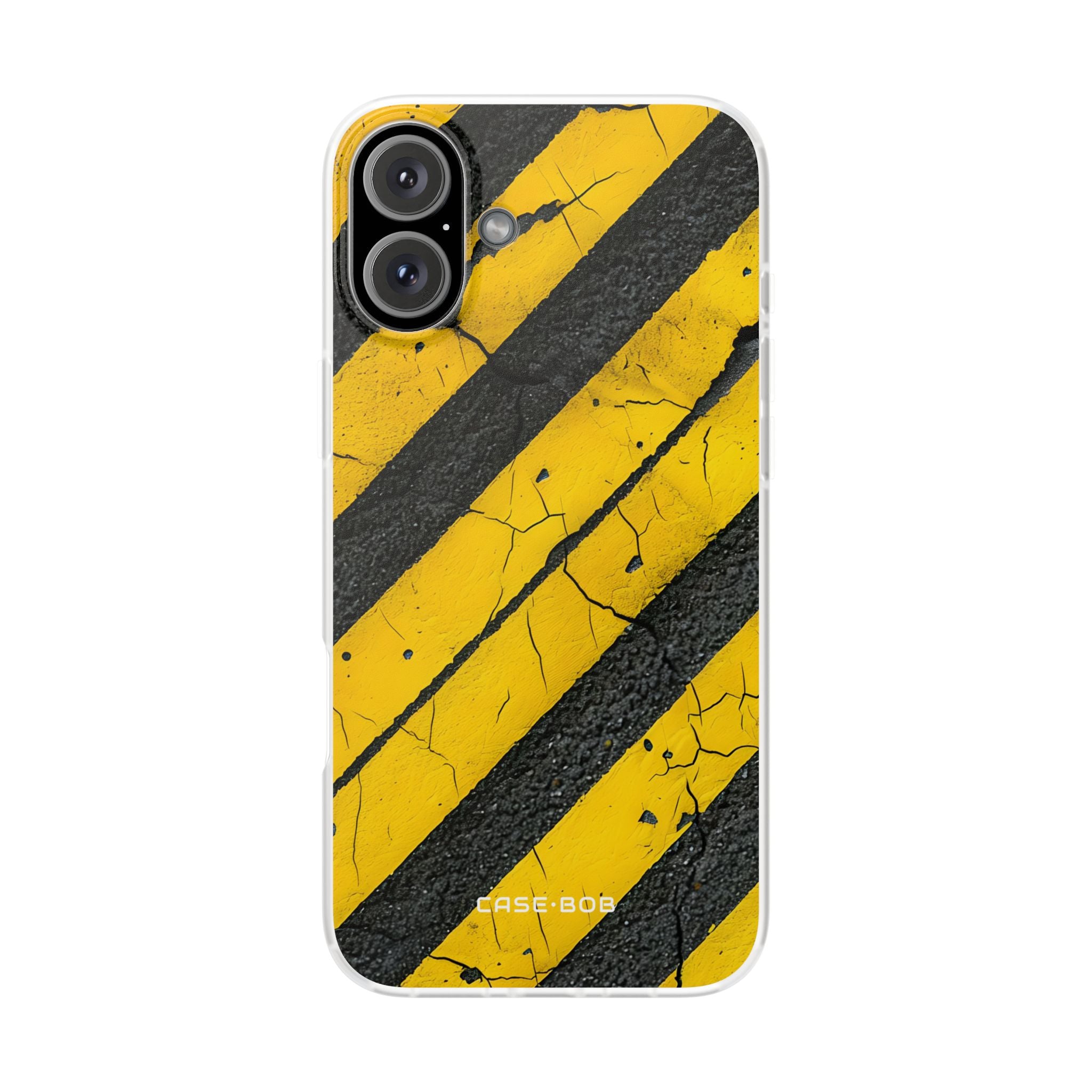 Yellow Stripe Distress iPhone 16 Plus Case - Soft