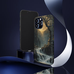 Moonlit Waterfall Silence - Protective Phone Case