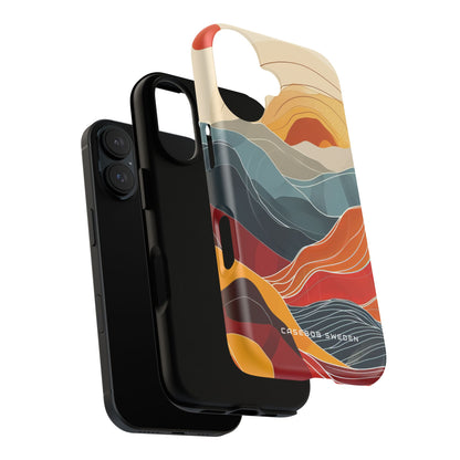 Harmonic Flow of Lines and Color iPhone 16 | Tough+ Phone Case