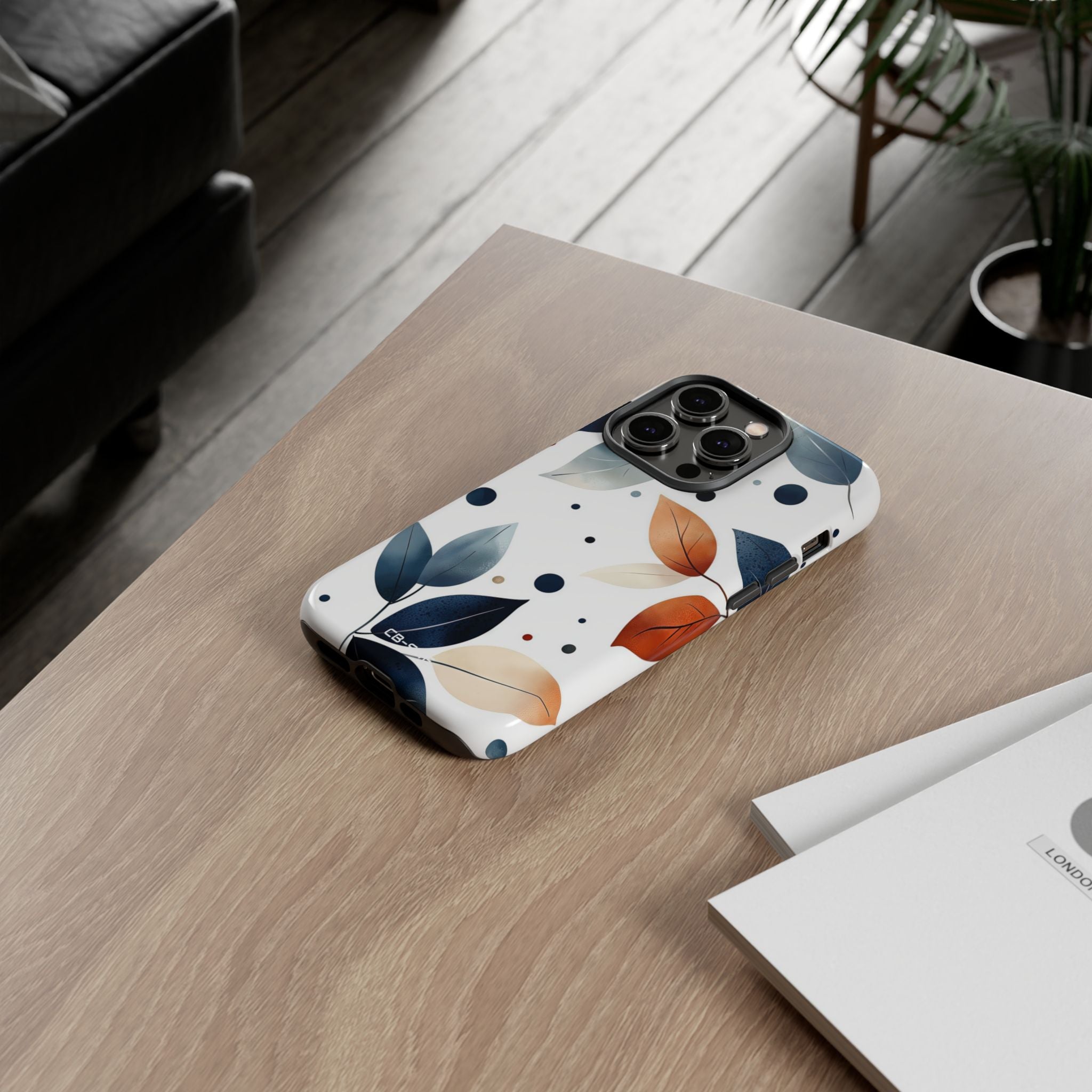 Leaves And Circles - iPhone Case