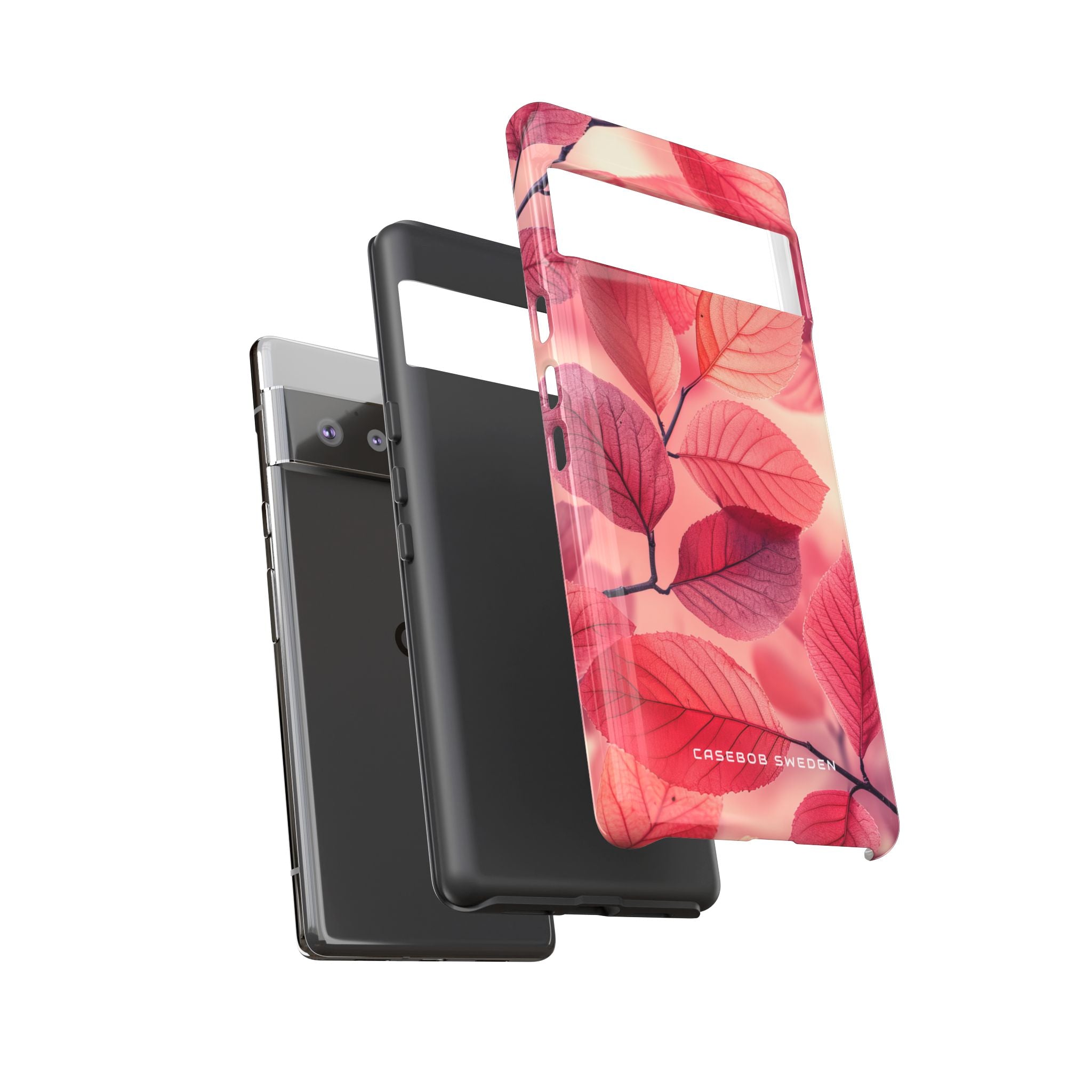 Elegant Pink Leaves Google Pixel 6 - Tough Phone Case