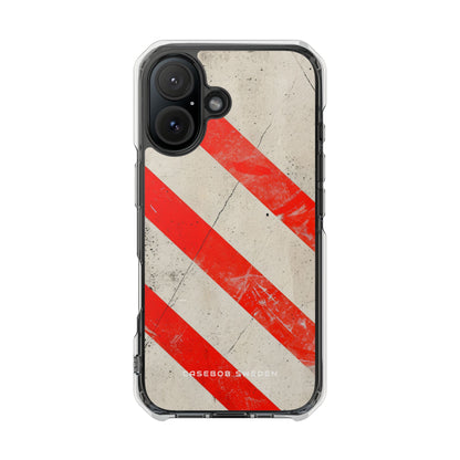 Striker Crimson Stripes iPhone 16 - Clear Impact Phone Case