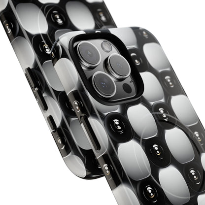 Monochrome Circular Grid iPhone 16 - Tough+