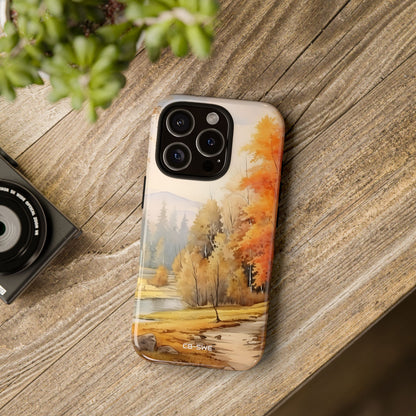 Golden Leaves Drift - iPhone Case