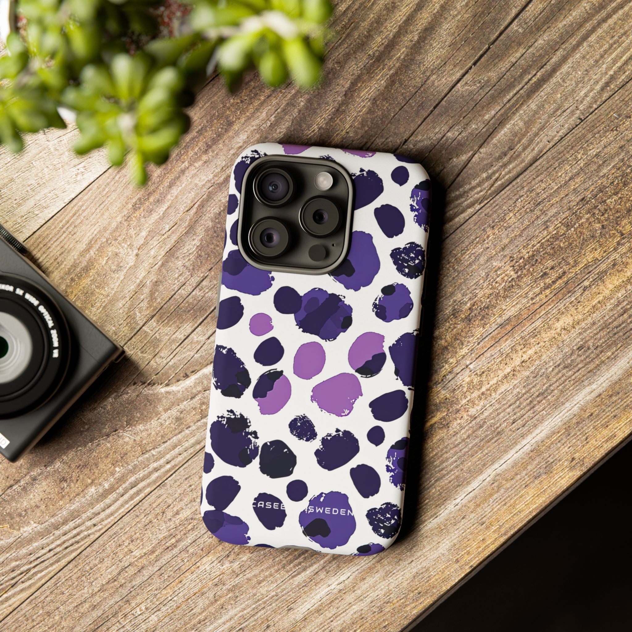 Purple Inkblots iPhone 15 - Tough Phone Case