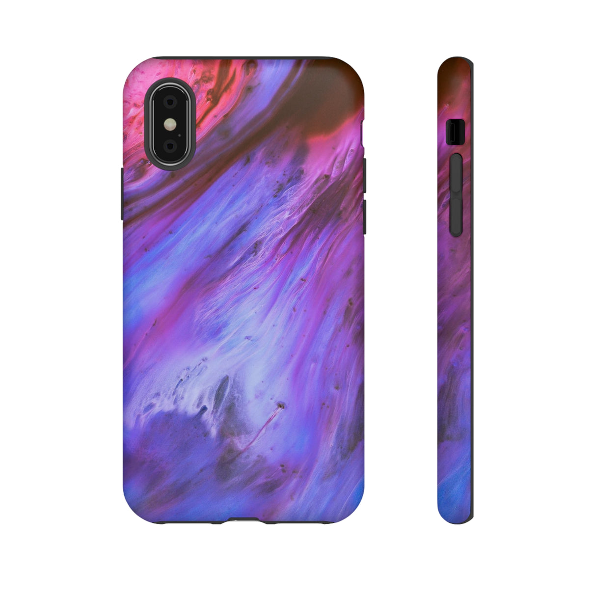 Purple Cosmos Ink Art iPhone Case (Protective) iPhone X Matte Phone Case