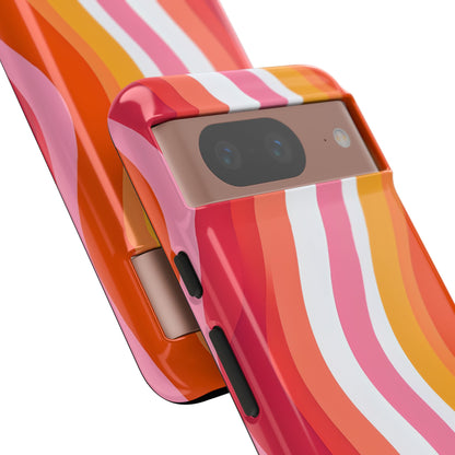 Vibrant Retro Vertical Wavy Stripes Google Pixel 8 - Tough
