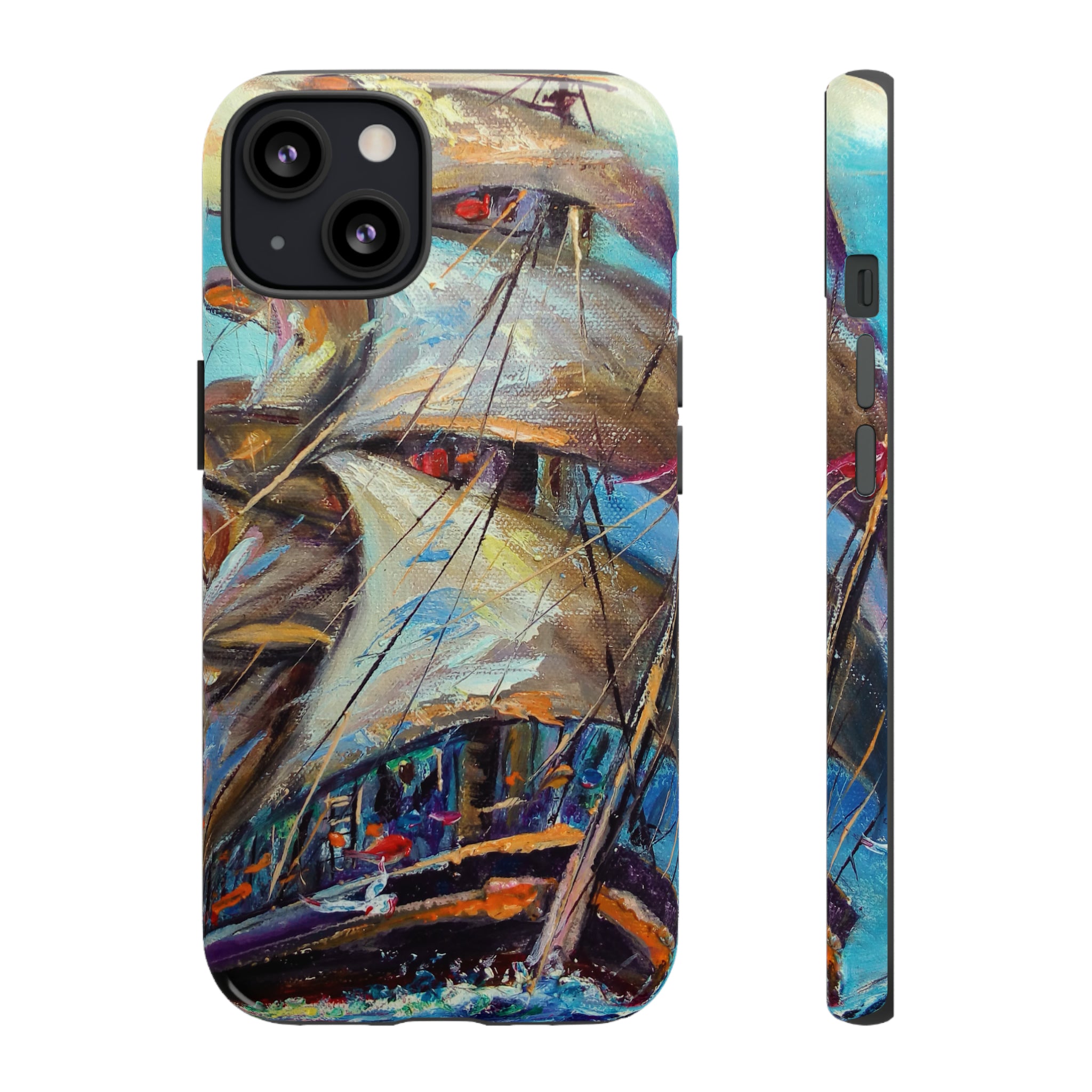 Oil painting - Sailboat - Protective Phone Case