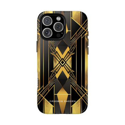 Golden Geometric Elegance iPhone 16 - Tough Phone Case