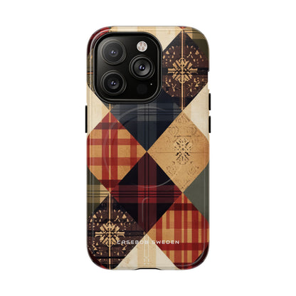 Rustic Geometric Patchwork Harmony iPhone 14 | Tough+ Phone Case