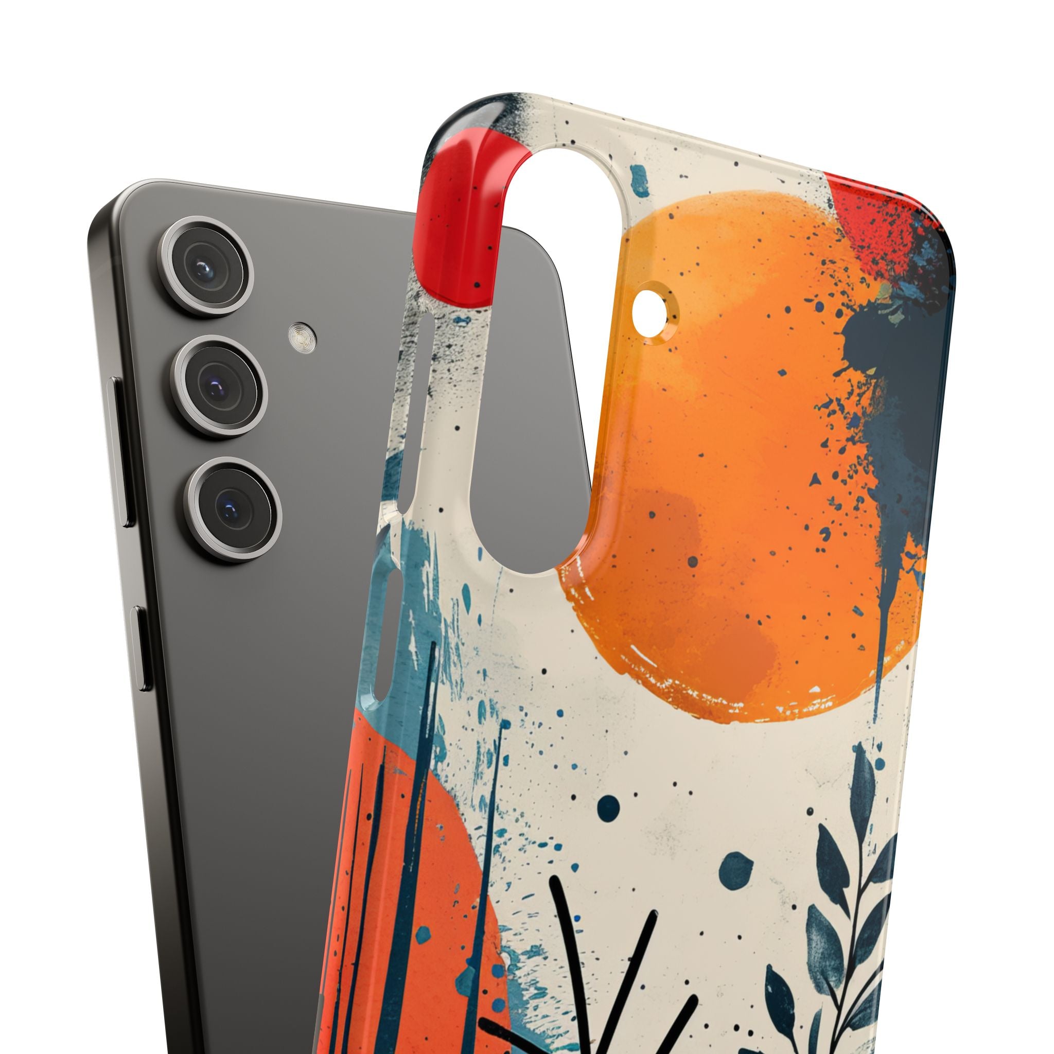 Orange Blue Splash - Slim Samsung S24 Phone Case